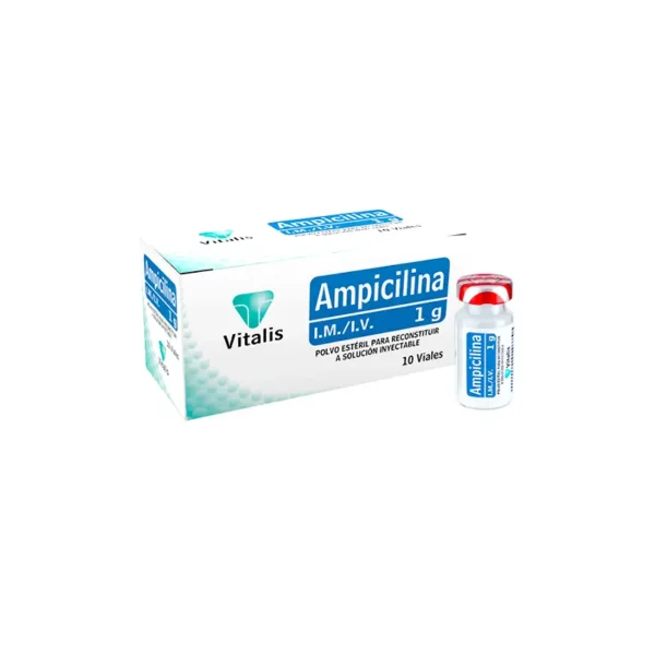 AMPICILINA 1G SOLUCION INYECTABLE C/10 AMP - VITALIS
