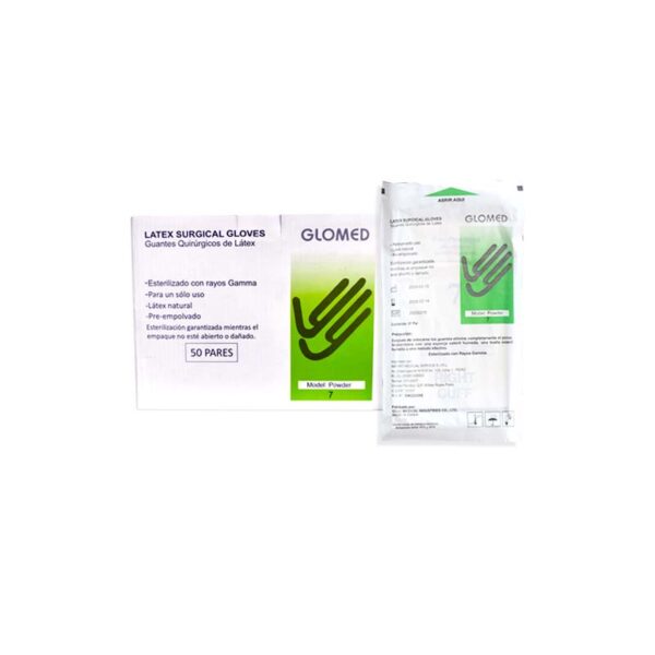 GUANTES QUIRURGICO ESTERIL DESCARTABLE N° 7 1/2 CAJA X 50 -GLOMED