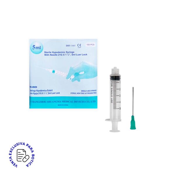 JERINGA 5ML C/A (21 X 1 ½)CAJA X 100 UND - HI MED