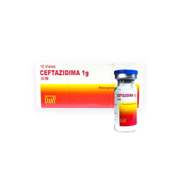 CEFTAZIDIMA 1G POLVO P/SOLUCION INYECTABLE C/10 VIAL - DANY