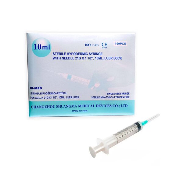 JERINGA 10ML C/A (21X 1 1/2) CAJA X 100 UNIDADES - HI-MED