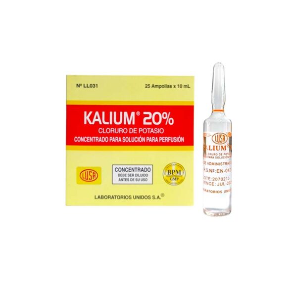 KALIUM 20 % (CLORURO DE POTASIO) SOL. INYECTABLE CAJA X 25 - LUSA