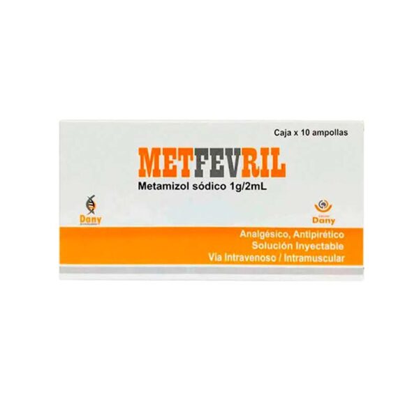 METFEVRIL (METAMIZOL SODICO) 1G/2ML SOLUCION INYECTABLE C/10 - DANY