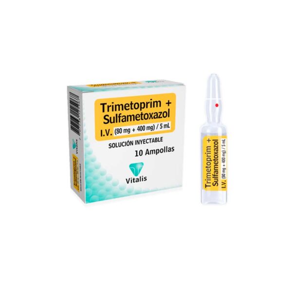 SULFAMETOXAZOL+TRIMETOPRIMA 400+80MG/5ML SOLUCION INYECTABLE CAJA X 10 AMP - VITALIS